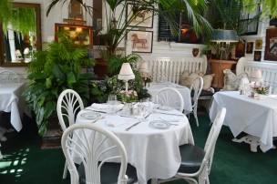 The sunny dining room at The Terrace is a great lunch setting.